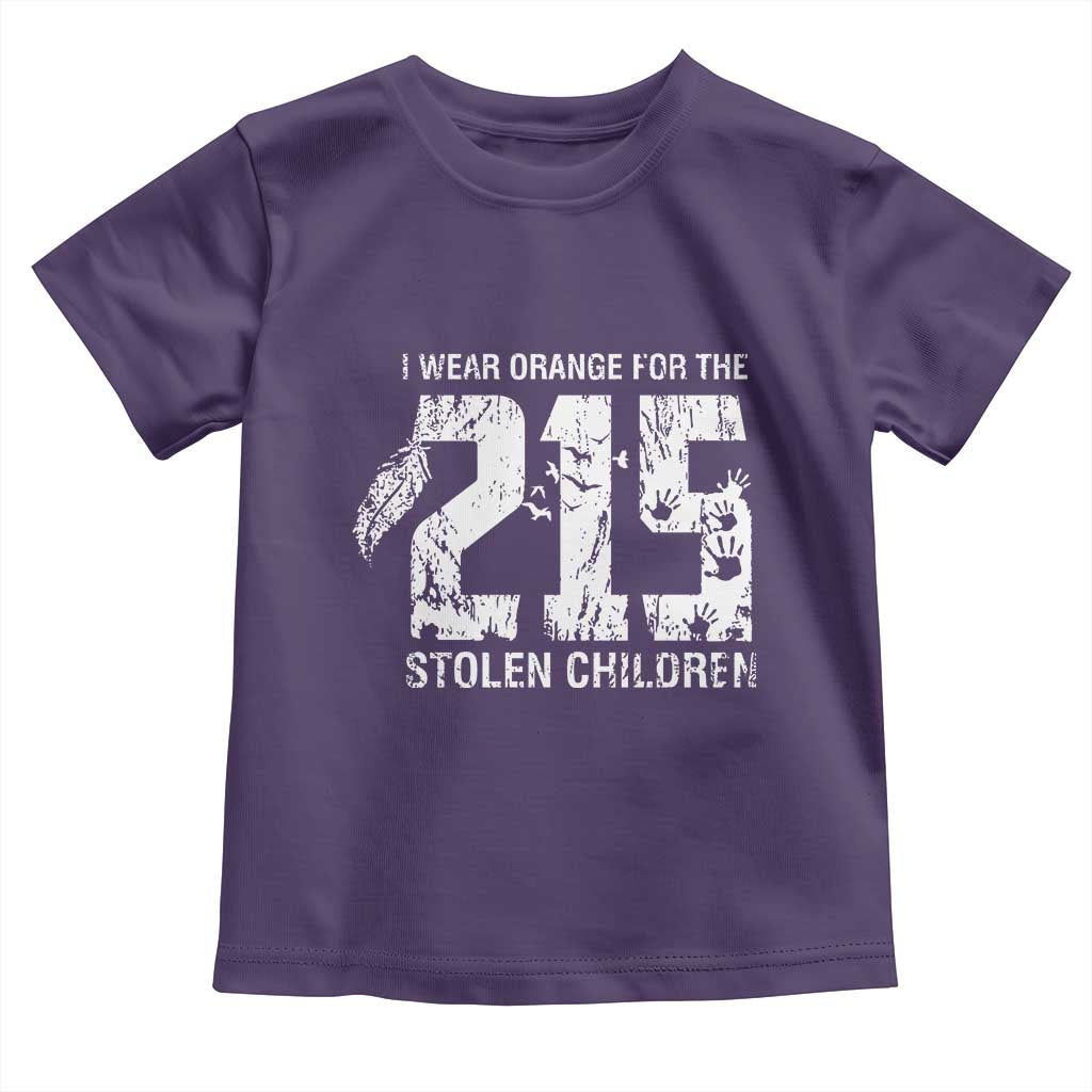 I Wear Orange For The 215 Stolen Children Toddler T Shirt Orange Shirt Day 215 Memorial Awareness - Wonder Print Shop