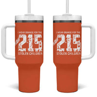 I Wear Orange For The 215 Stolen Children Tumbler With Handle Orange Shirt Day 215 Memorial Awareness - Wonder Print Shop