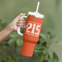 I Wear Orange For The 215 Stolen Children Tumbler With Handle Orange Shirt Day 215 Memorial Awareness - Wonder Print Shop