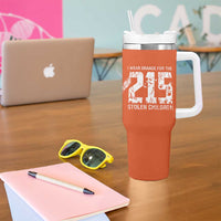 I Wear Orange For The 215 Stolen Children Tumbler With Handle Orange Shirt Day 215 Memorial Awareness - Wonder Print Shop