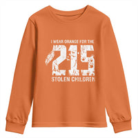 I Wear Orange For The 215 Stolen Children Youth Sweatshirt Orange Shirt Day 215 Memorial Awareness - Wonder Print Shop