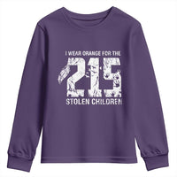 I Wear Orange For The 215 Stolen Children Youth Sweatshirt Orange Shirt Day 215 Memorial Awareness - Wonder Print Shop