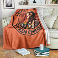 I Wear Orange For The 215 Stolen Children Throw Blanket Indigenous Girl Orange Shirt Day - Wonder Print Shop