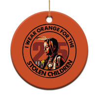 I Wear Orange For The 215 Stolen Children Christmas Ceramic Ornament Indigenous Girl Orange Shirt Day - Wonder Print Shop