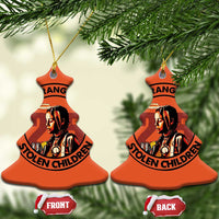 I Wear Orange For The 215 Stolen Children Christmas Ceramic Ornament Indigenous Girl Orange Shirt Day - Wonder Print Shop