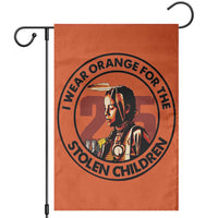 I Wear Orange For The 215 Stolen Children Garden Flag Indigenous Girl Orange Shirt Day - Wonder Print Shop
