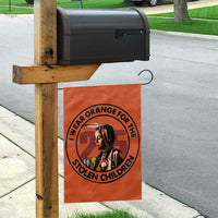 I Wear Orange For The 215 Stolen Children Garden Flag Indigenous Girl Orange Shirt Day - Wonder Print Shop