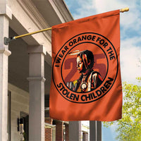 I Wear Orange For The 215 Stolen Children Garden Flag Indigenous Girl Orange Shirt Day - Wonder Print Shop