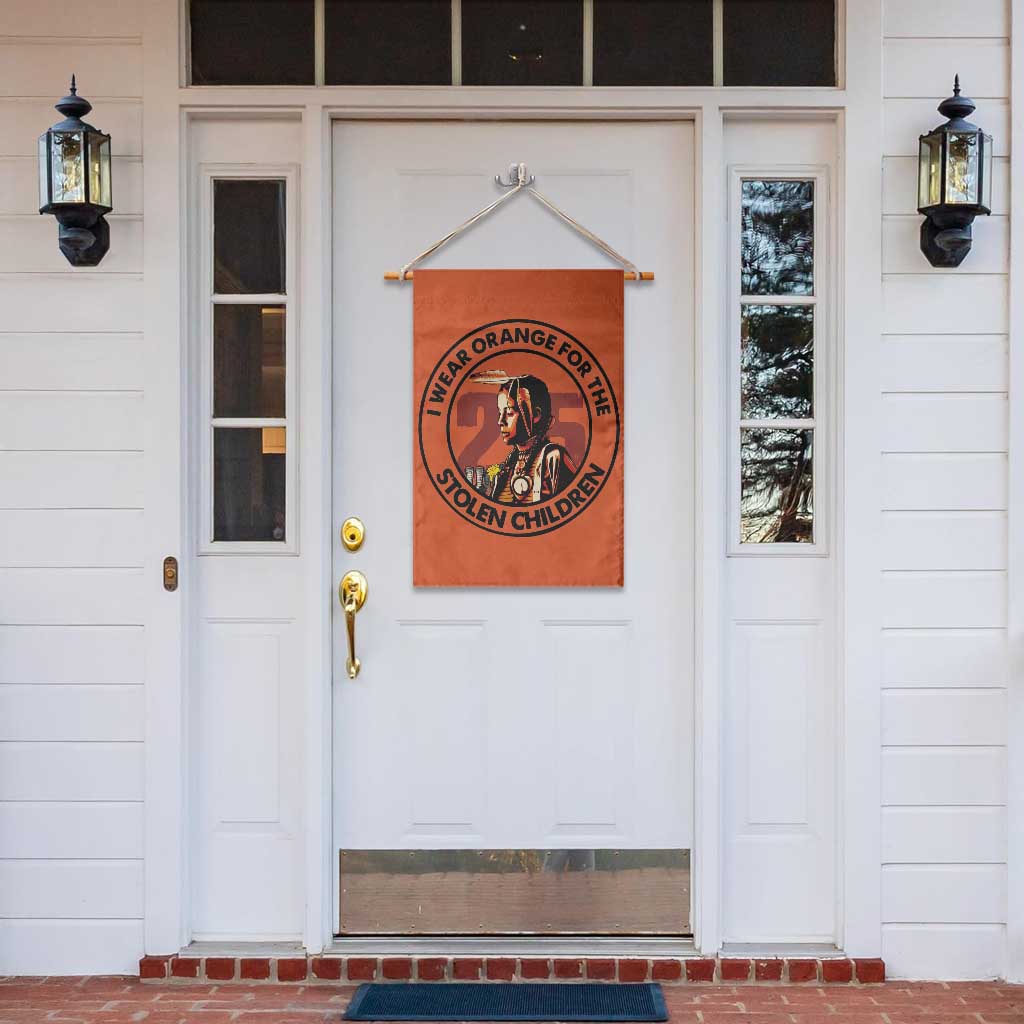 I Wear Orange For The 215 Stolen Children Garden Flag Indigenous Girl Orange Shirt Day - Wonder Print Shop