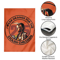 I Wear Orange For The 215 Stolen Children Garden Flag Indigenous Girl Orange Shirt Day - Wonder Print Shop