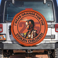 I Wear Orange For The 215 Stolen Children Spare Tire Cover Indigenous Girl Orange Shirt Day - Wonder Print Shop