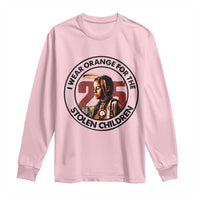 I Wear Orange For The 215 Stolen Children Long Sleeve Shirt Indigenous Girl Orange Shirt Day - Wonder Print Shop