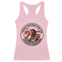 I Wear Orange For The 215 Stolen Children Racerback Tank Top Indigenous Girl Orange Shirt Day - Wonder Print Shop