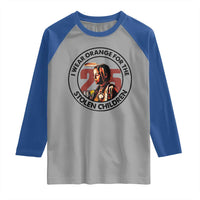 I Wear Orange For The 215 Stolen Children Raglan Shirt Indigenous Girl Orange Shirt Day - Wonder Print Shop