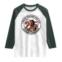 I Wear Orange For The 215 Stolen Children Raglan Shirt Indigenous Girl Orange Shirt Day - Wonder Print Shop