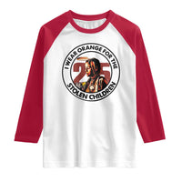 I Wear Orange For The 215 Stolen Children Raglan Shirt Indigenous Girl Orange Shirt Day - Wonder Print Shop