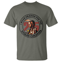 I Wear Orange For The 215 Stolen Children T Shirt Indigenous Girl Orange Shirt Day - Wonder Print Shop