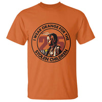 I Wear Orange For The 215 Stolen Children T Shirt Indigenous Girl Orange Shirt Day - Wonder Print Shop