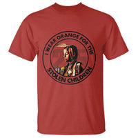 I Wear Orange For The 215 Stolen Children T Shirt Indigenous Girl Orange Shirt Day - Wonder Print Shop