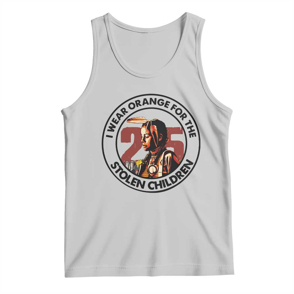 I Wear Orange For The 215 Stolen Children Tank Top Indigenous Girl Orange Shirt Day - Wonder Print Shop