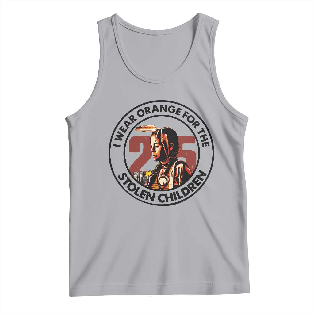 I Wear Orange For The 215 Stolen Children Tank Top Indigenous Girl Orange Shirt Day - Wonder Print Shop