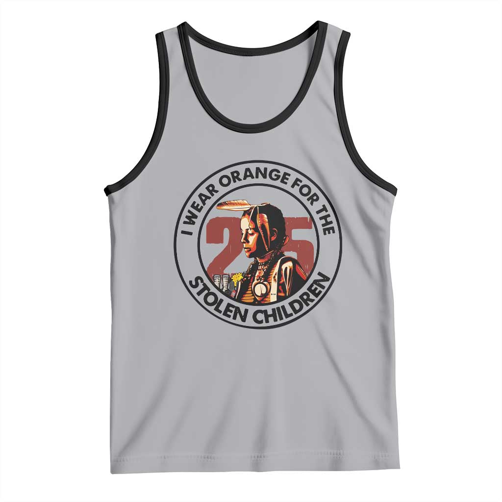 I Wear Orange For The 215 Stolen Children Tank Top Indigenous Girl Orange Shirt Day - Wonder Print Shop