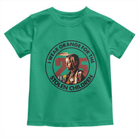 I Wear Orange For The 215 Stolen Children Toddler T Shirt Indigenous Girl Orange Shirt Day - Wonder Print Shop