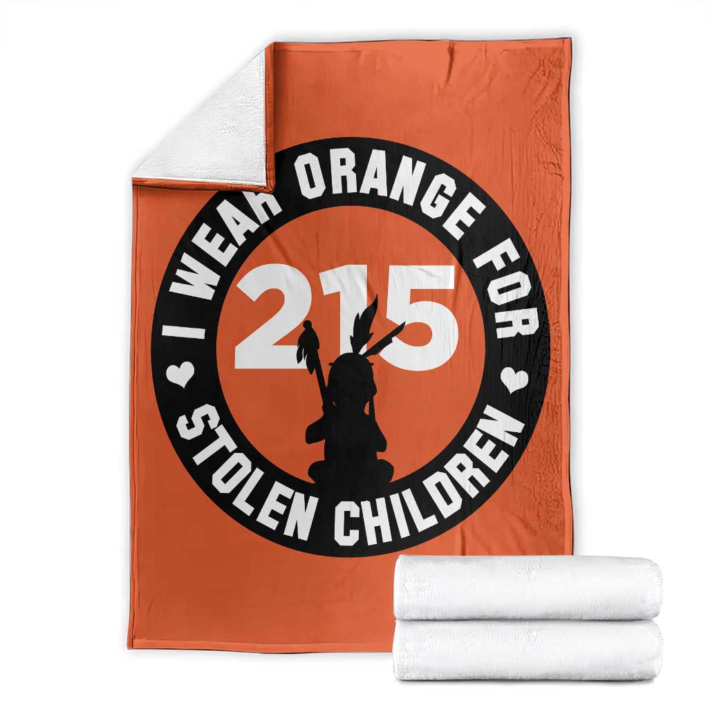 Orange Shirt Day 215 Memorial Throw Blanket I Wear Orange For Stolen Children Indigenous Tribute - Wonder Print Shop