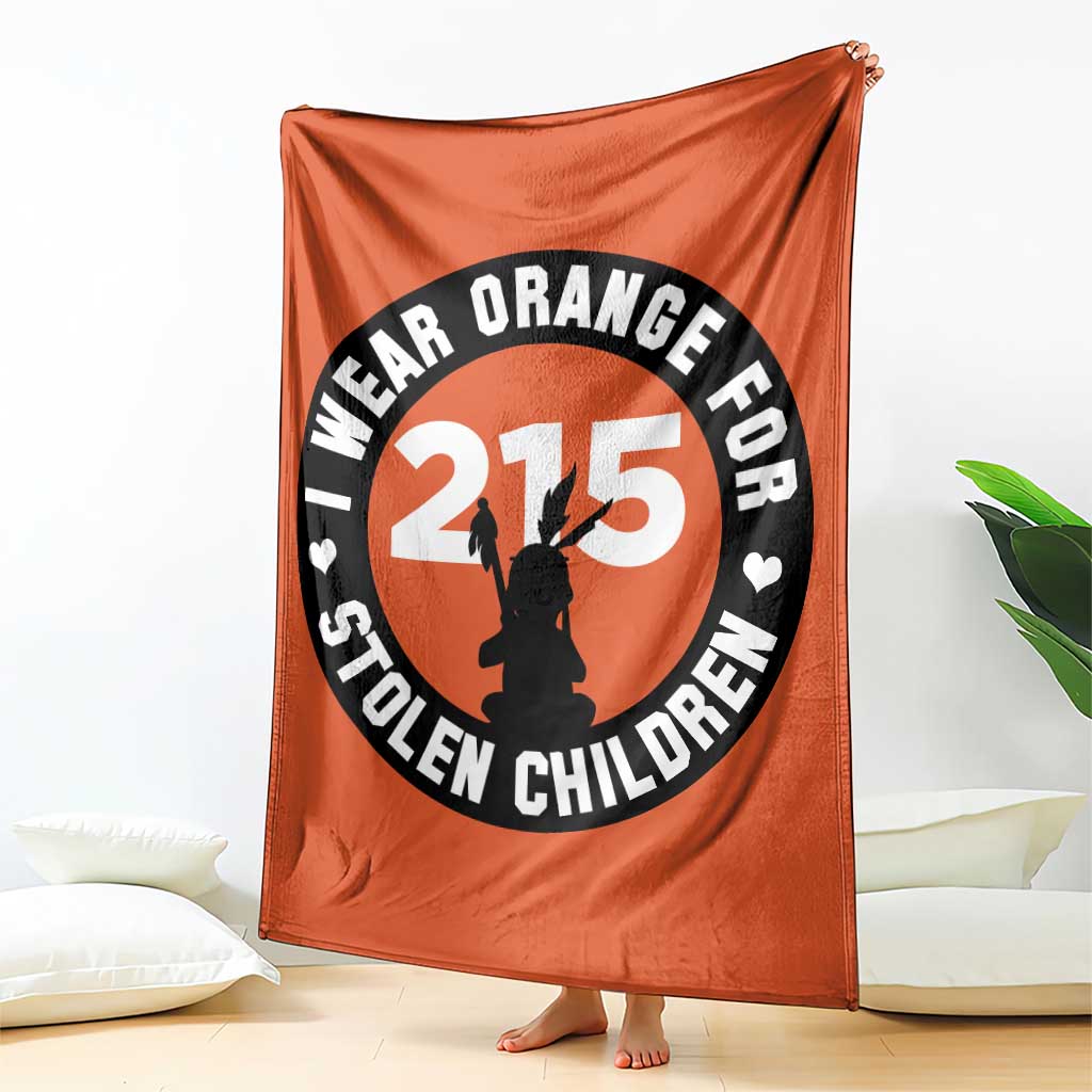 Orange Shirt Day 215 Memorial Throw Blanket I Wear Orange For Stolen Children Indigenous Tribute - Wonder Print Shop