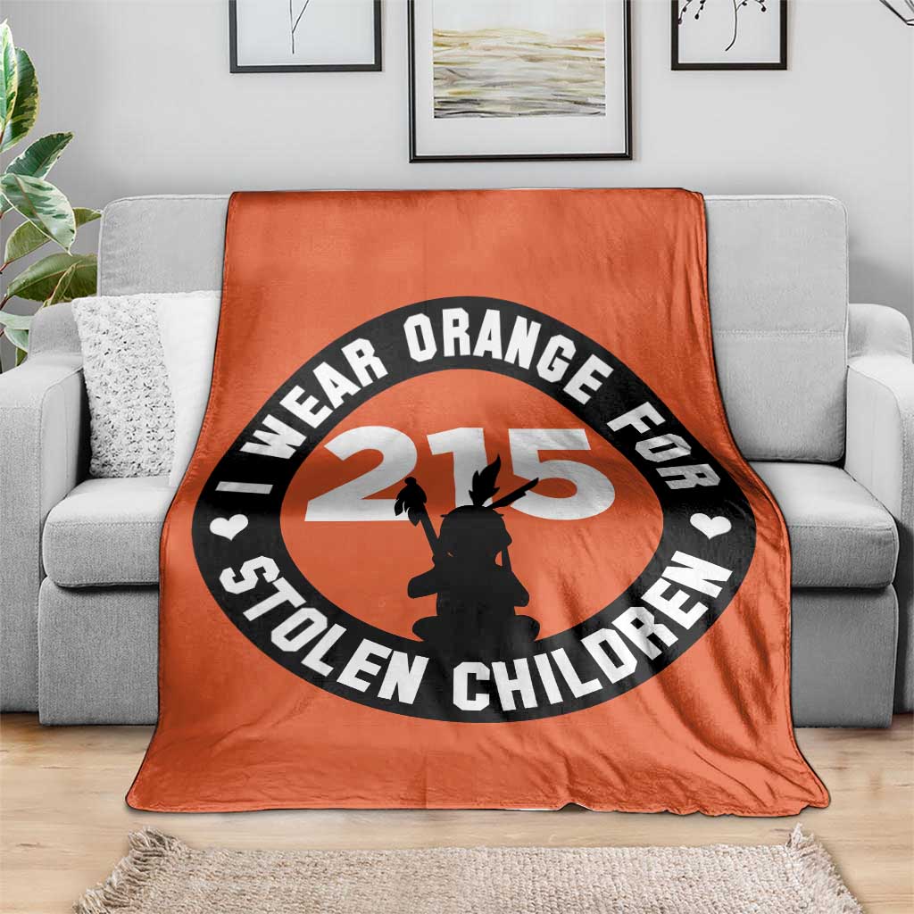 Orange Shirt Day 215 Memorial Throw Blanket I Wear Orange For Stolen Children Indigenous Tribute - Wonder Print Shop