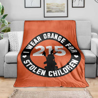 Orange Shirt Day 215 Memorial Throw Blanket I Wear Orange For Stolen Children Indigenous Tribute - Wonder Print Shop