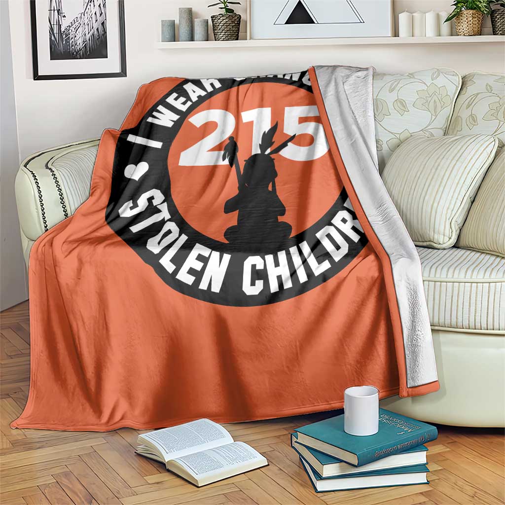 Orange Shirt Day 215 Memorial Throw Blanket I Wear Orange For Stolen Children Indigenous Tribute - Wonder Print Shop