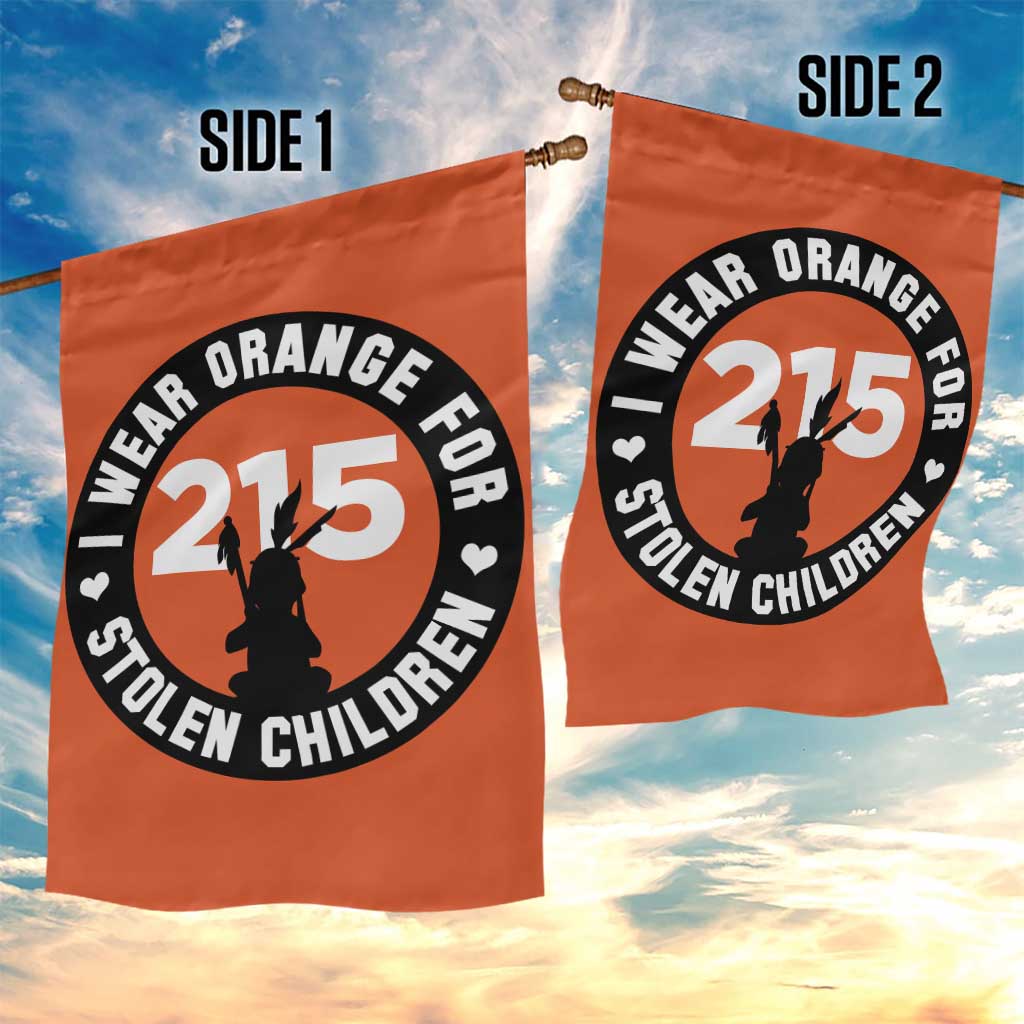 Orange Shirt Day 215 Memorial Garden Flag I Wear Orange For Stolen Children Indigenous Tribute - Wonder Print Shop