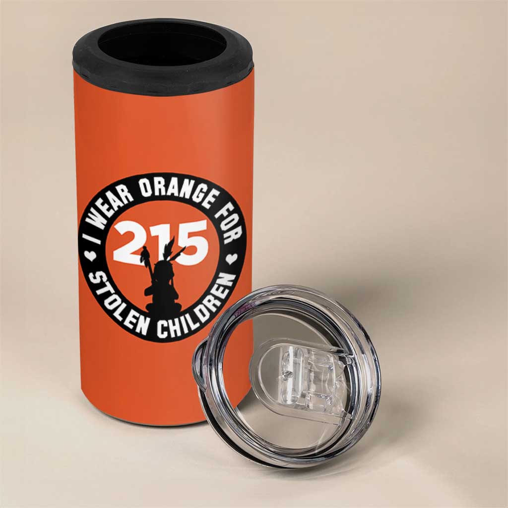 Orange Shirt Day 215 Memorial 4 in 1 Can Cooler Tumbler I Wear Orange For Stolen Children Indigenous Tribute - Wonder Print Shop
