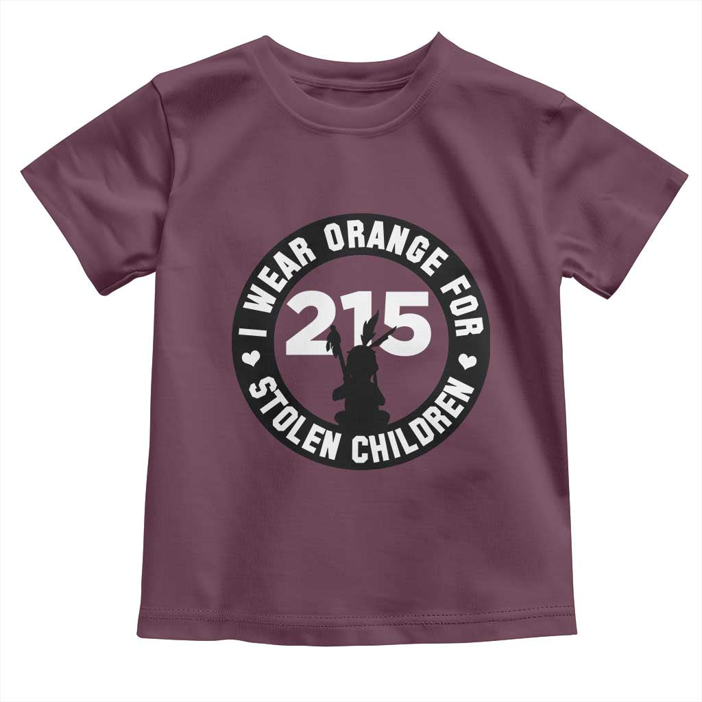Orange Shirt Day 215 Memorial Toddler T Shirt I Wear Orange For Stolen Children Indigenous Tribute - Wonder Print Shop