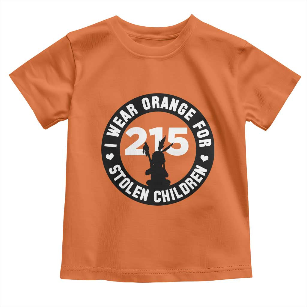 Orange Shirt Day 215 Memorial Toddler T Shirt I Wear Orange For Stolen Children Indigenous Tribute - Wonder Print Shop