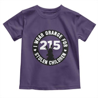 Orange Shirt Day 215 Memorial Toddler T Shirt I Wear Orange For Stolen Children Indigenous Tribute - Wonder Print Shop