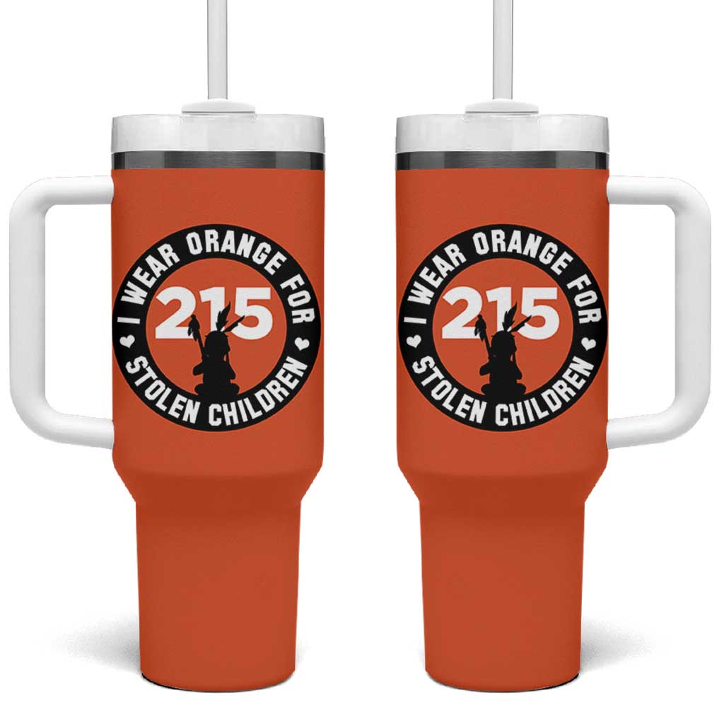 Orange Shirt Day 215 Memorial Tumbler With Handle I Wear Orange For Stolen Children Indigenous Tribute - Wonder Print Shop