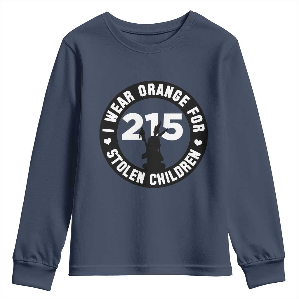 Orange Shirt Day 215 Memorial Youth Sweatshirt I Wear Orange For Stolen Children Indigenous Tribute - Wonder Print Shop
