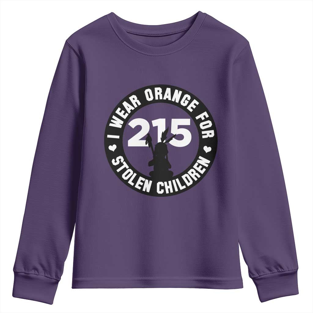 Orange Shirt Day 215 Memorial Youth Sweatshirt I Wear Orange For Stolen Children Indigenous Tribute - Wonder Print Shop