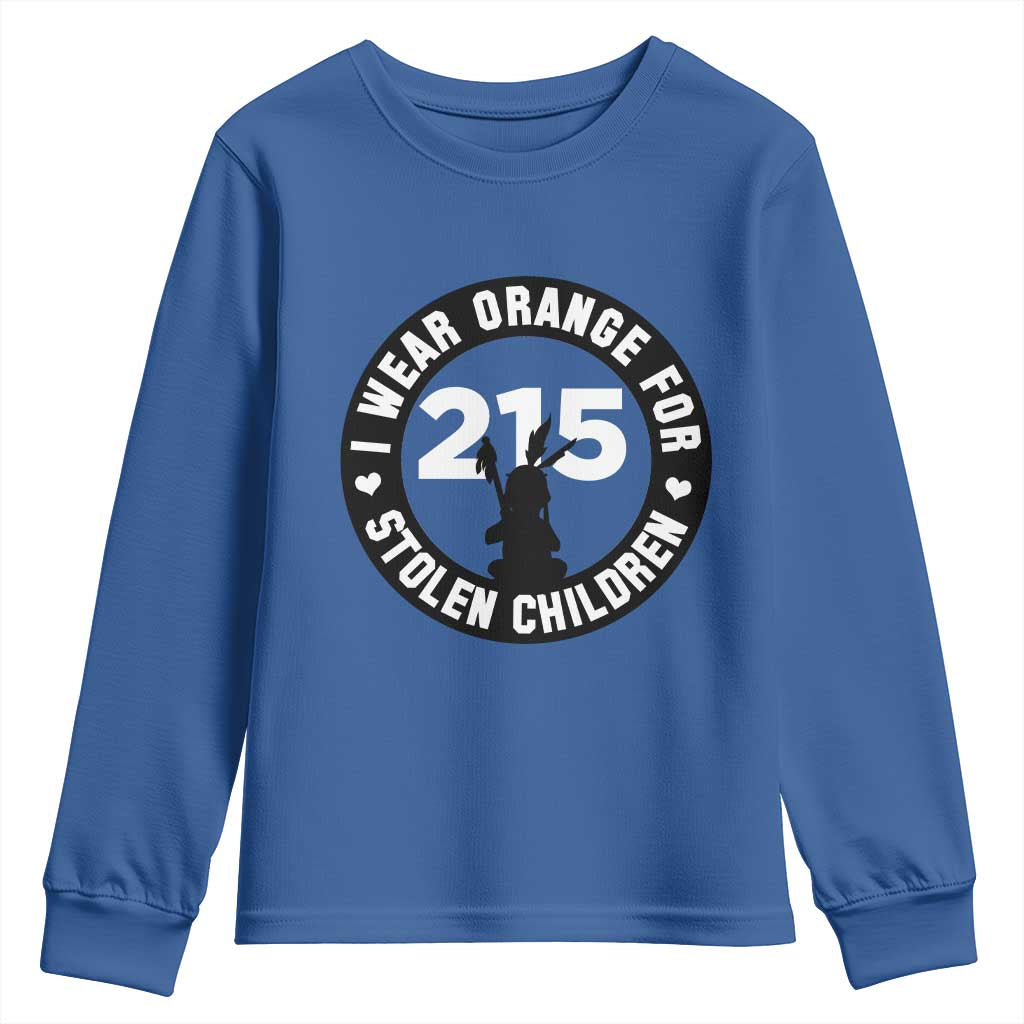 Orange Shirt Day 215 Memorial Youth Sweatshirt I Wear Orange For Stolen Children Indigenous Tribute - Wonder Print Shop
