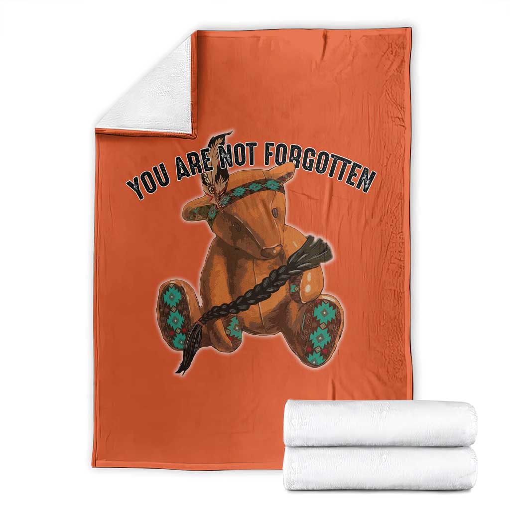 Orange Shirt Day Memorial Bear Throw Blanket You Are Not Forgotten Stolen Children Tribute - Wonder Print Shop