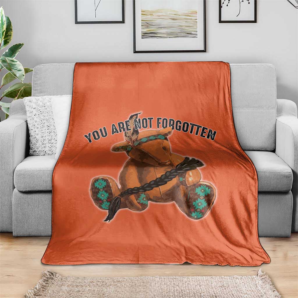 Orange Shirt Day Memorial Bear Throw Blanket You Are Not Forgotten Stolen Children Tribute - Wonder Print Shop