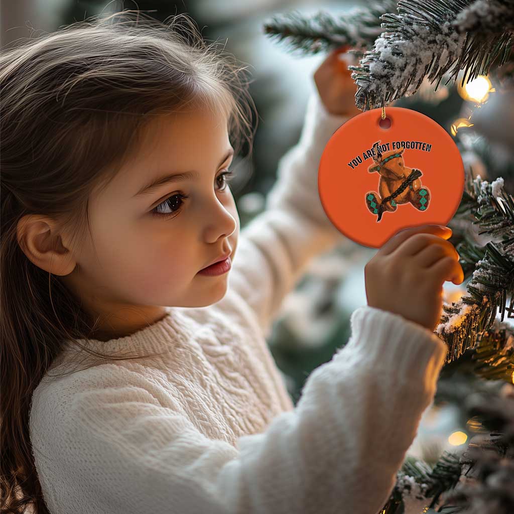 Orange Shirt Day Memorial Bear Christmas Ceramic Ornament You Are Not Forgotten Stolen Children Tribute - Wonder Print Shop