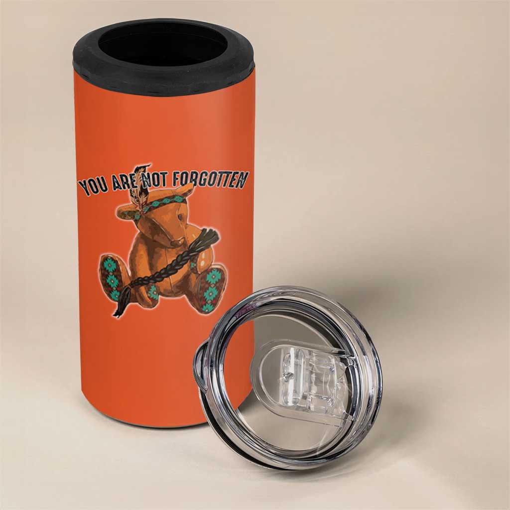 Orange Shirt Day Memorial Bear 4 in 1 Can Cooler Tumbler You Are Not Forgotten Stolen Children Tribute - Wonder Print Shop