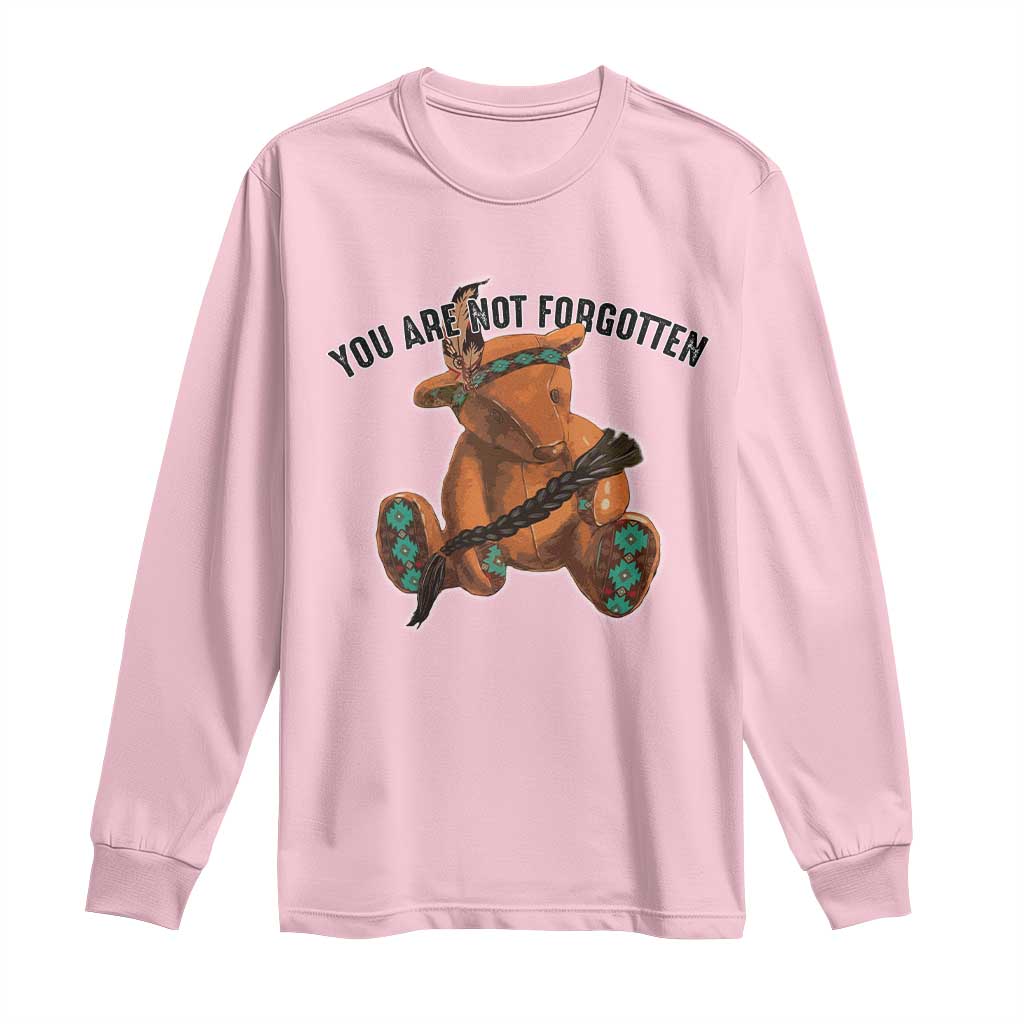 Orange Shirt Day Memorial Bear Long Sleeve Shirt You Are Not Forgotten Stolen Children Tribute - Wonder Print Shop