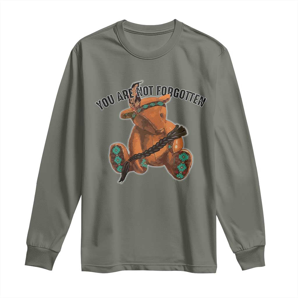 Orange Shirt Day Memorial Bear Long Sleeve Shirt You Are Not Forgotten Stolen Children Tribute - Wonder Print Shop
