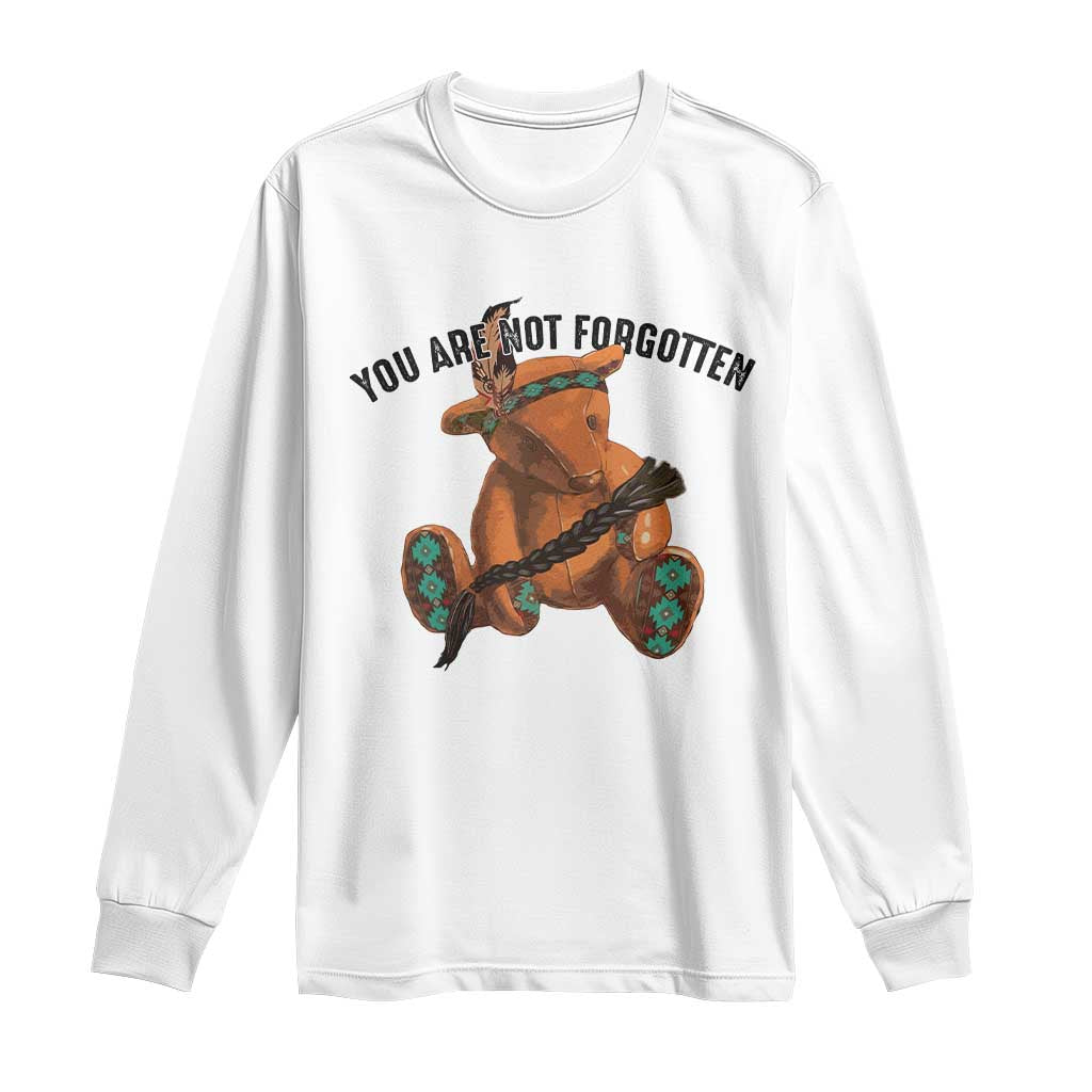 Orange Shirt Day Memorial Bear Long Sleeve Shirt You Are Not Forgotten Stolen Children Tribute - Wonder Print Shop