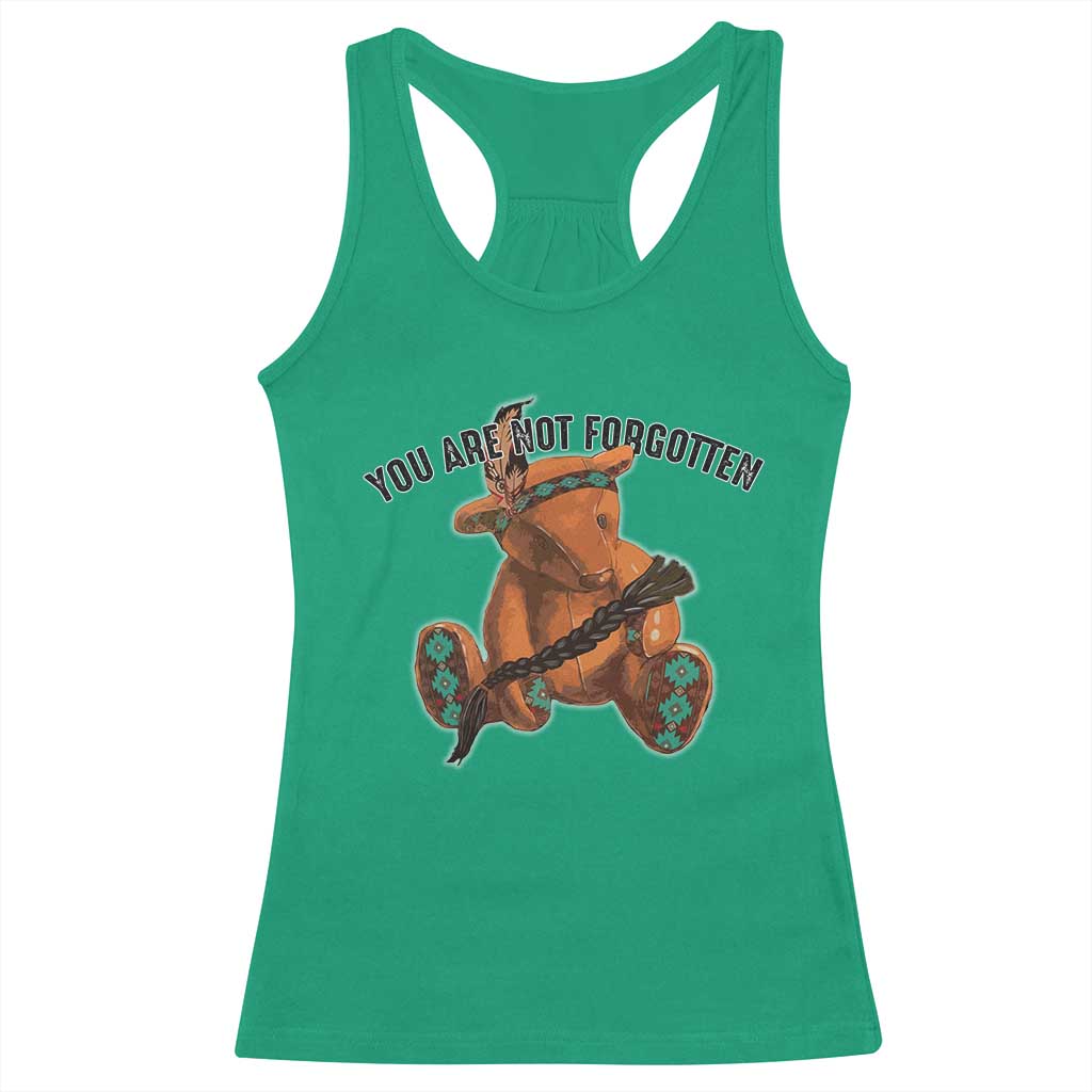 Orange Shirt Day Memorial Bear Racerback Tank Top You Are Not Forgotten Stolen Children Tribute - Wonder Print Shop
