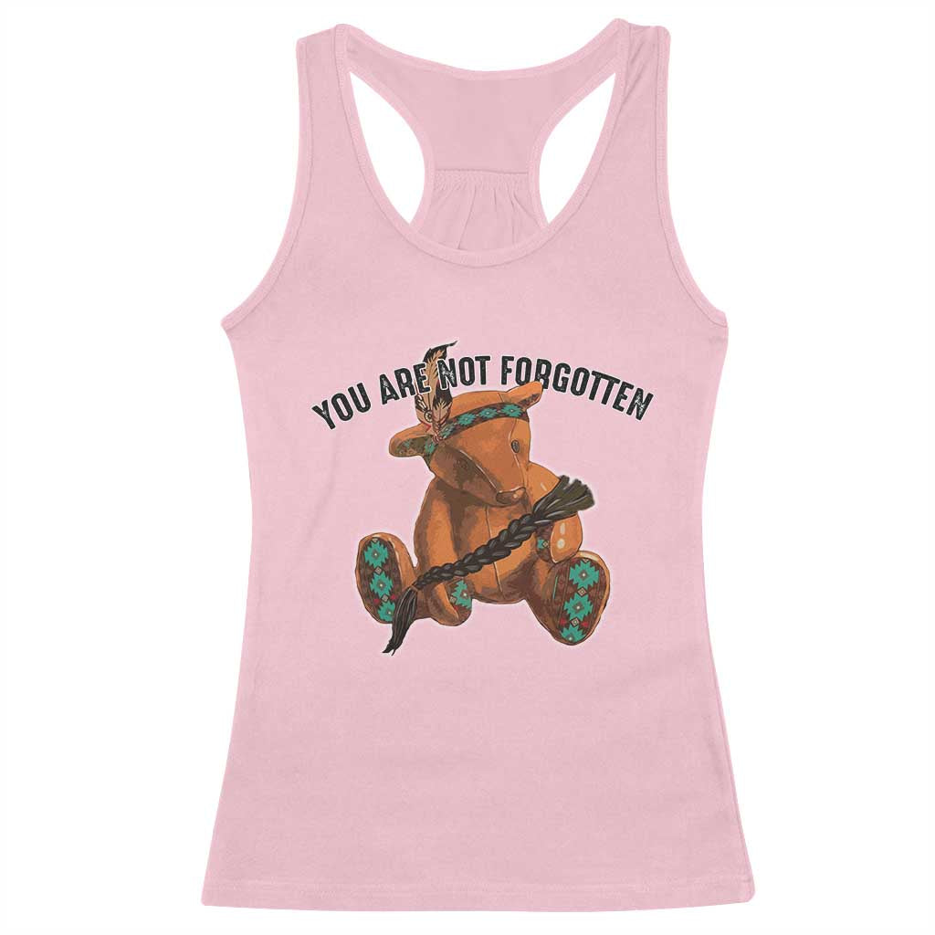 Orange Shirt Day Memorial Bear Racerback Tank Top You Are Not Forgotten Stolen Children Tribute - Wonder Print Shop